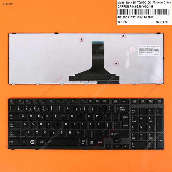 TOSHIBA Satellite A660 A665 BLACK FRAME GLOSSY PO N/A Laptop Keyboard (OEM-B)