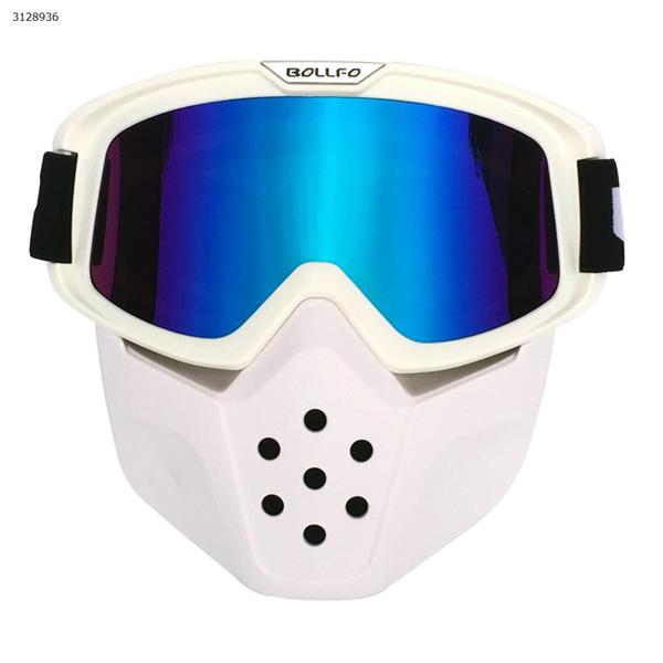 Detachable motocross racing goggles outdoor riding glasses ski goggles mask（White frame color film） Glasses BF656