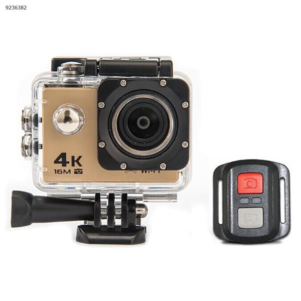 Action Cameras AT-30R 4K 16MP WiFi 2.4G Wrist Remote Control - 4X Digital Zoom DV - Ultra HD and EIS 30m Underwater Waterproof Camera  Gold Camera AT-30R