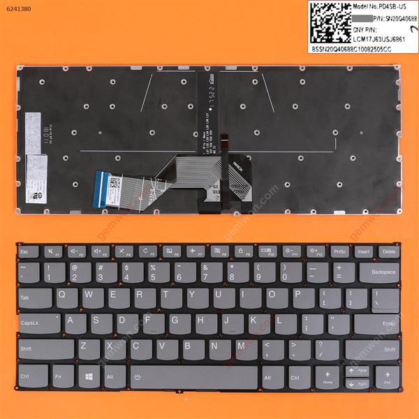 Lenovo Yoga 530-14ARR Yoga 530-14IKB  730-13ikb 730-13iwl 730-15ikb 730-15iwl  GRAY (Backlit,Without FRAME,WIN8) US N/A Laptop Keyboard (OEM-B)