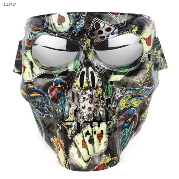 Motocross goggles skull mask riding glasses wind goggles（Sieve frame silver plated ) Glasses BF635