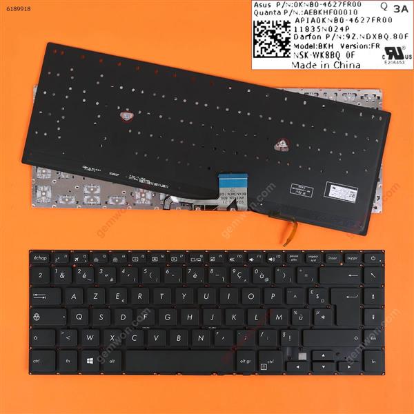 ASUS ZenBook Pro UX550VD UX550VE  BLACK (Without FRAME，Backlit)Win8  FR N/A Laptop Keyboard (OEM-B)
