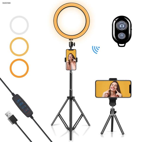 Selfie Ring Light with Tripod Stand & Cell Phone Holder for Live Stream/Makeup, UBeesize Mini Led Camera Ringlight for YouTube Video/Photography Compatible with iPhone Xs Max XR Android (Upgraded) LED Ltrip 010