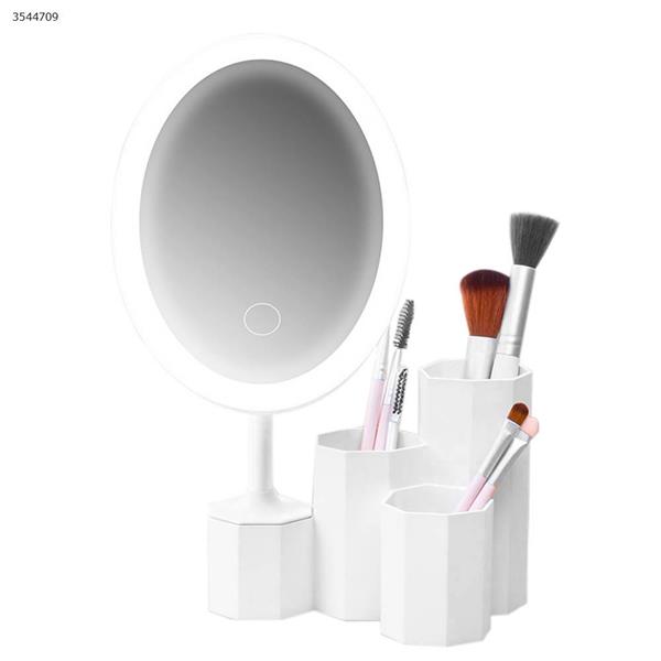 T4 Creative desktop LED beauty makeup folding makeup mirror Three color light White Makeup Brushes & Tools  T4