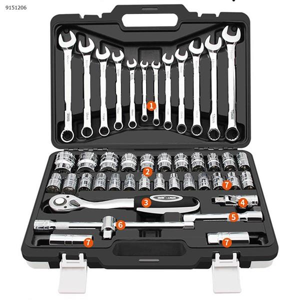 Auto repair toolbox set automobile repair repair repair repair sleeve wrench, 43 sets Auto Repair Tools N/A