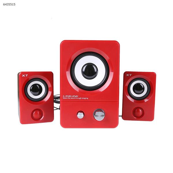 X7 multimedia Small speakers，household 3.5mm audio socket，red Bluetooth Speakers X7 MULTIMEDIA SMALL SPEAKERS