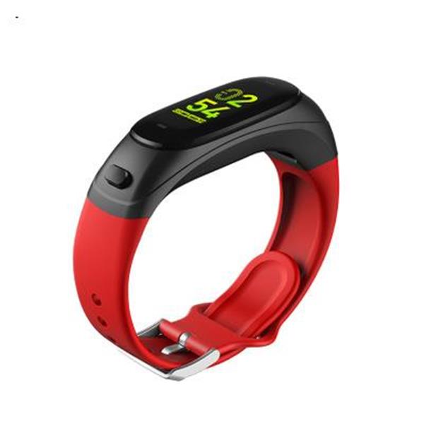 V08S Silicone Intelligent Bracelet Bluetooth Headset Two in One Callable Motion Meter Step Heart Rate and Blood Pressure Monitoring Red  Smart Wear V08S