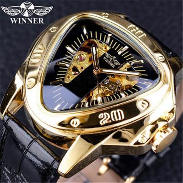 Hollow triangular large gold case with black gold movement Smart Wear 1