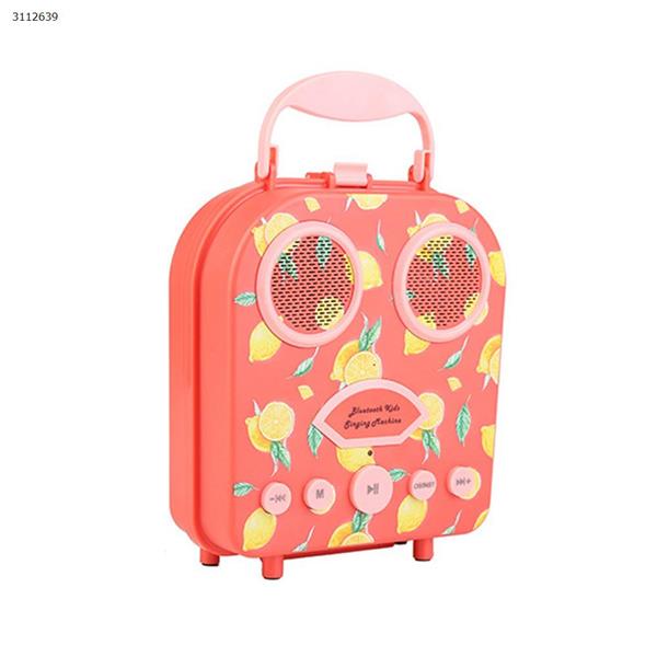 Cute cartoon bag audio, support children's microphone karaoke singing U disk card storage box Bluetooth audio，orange Bluetooth Speakers Cartoon bluetooth speaker