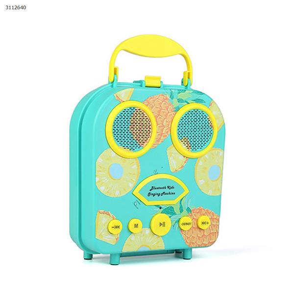 Cute cartoon bag audio, support children's microphone karaoke singing U disk card storage box Bluetooth audio，green Bluetooth Speakers Cartoon bluetooth speaker