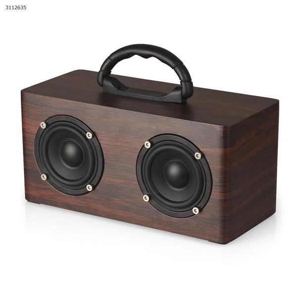 Vintage portable wooden bluetooth speaker, reddish brown Bluetooth Speakers W9