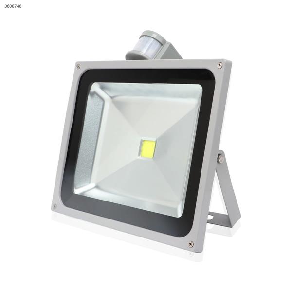 LED outdoors cast light Infrared Induction Lamp for Human Body （50W Silver white light） Decorative light 50W