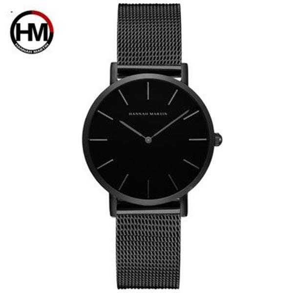 Japanese movement precision steel mesh with electroplated waterproof watch all black Smart Wear CH36 WYH