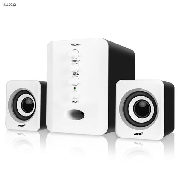 D-202 desktop bluetooth speaker usb 2.1 mini speaker subwoofer，white Bluetooth Speakers D-202