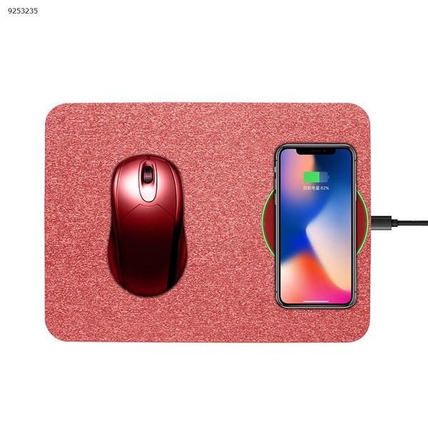Qi wireless charger mouse pad, Gemwon 2 in 1 charging pad durable stable portable security built-in wireless charging mouse pad for all Qi devices Comperter Android iPhone (pink) Charger & Data Cable Pink