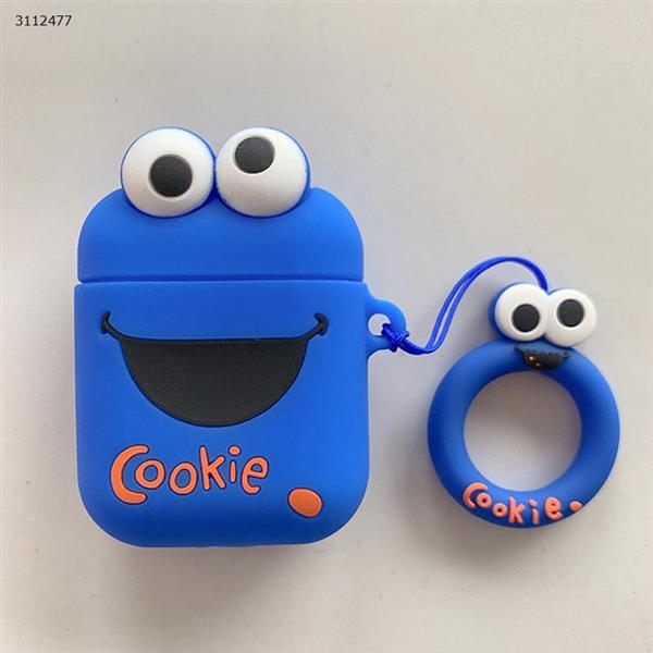 Applicable AirPods protective cover new with ring cartoon Apple Bluetooth headset box cover（blue） Case AirPods cartoon