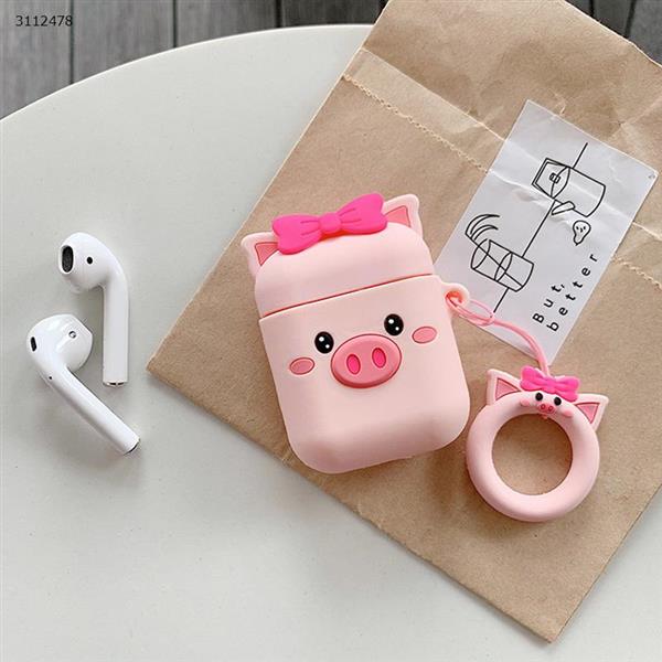 Applicable AirPods protective cover new with ring cartoon Apple Bluetooth headset box cover（rose red） Case AirPods cartoon