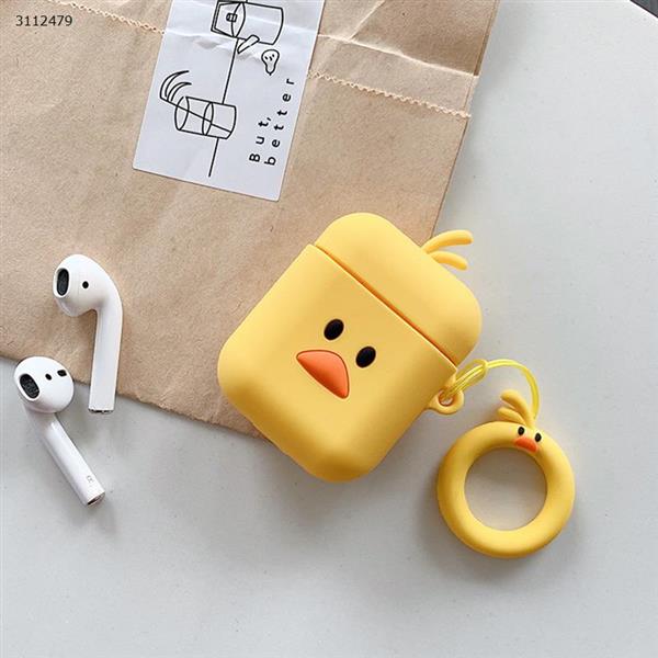 Applicable AirPods protective cover new with ring cartoon Apple Bluetooth headset box cover（yellow） Case AirPods cartoon