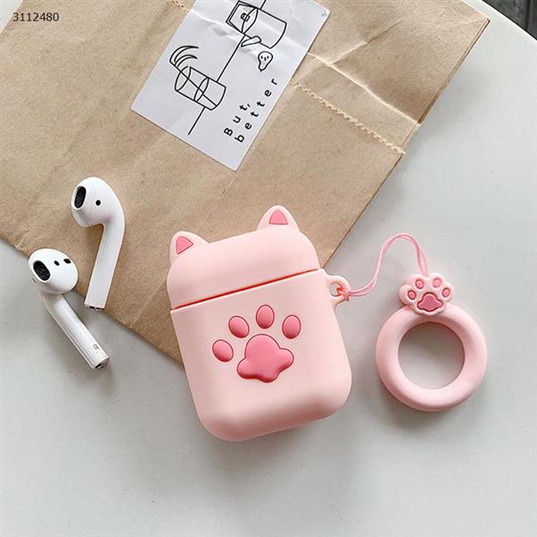 Applicable AirPods protective cover new with ring cartoon Apple Bluetooth headset box cover（pink） Case AirPods cartoon
