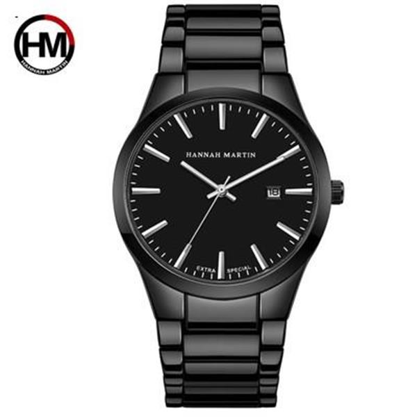 Business casual tungsten black calendar quartz watch white Smart Wear HM 1756
