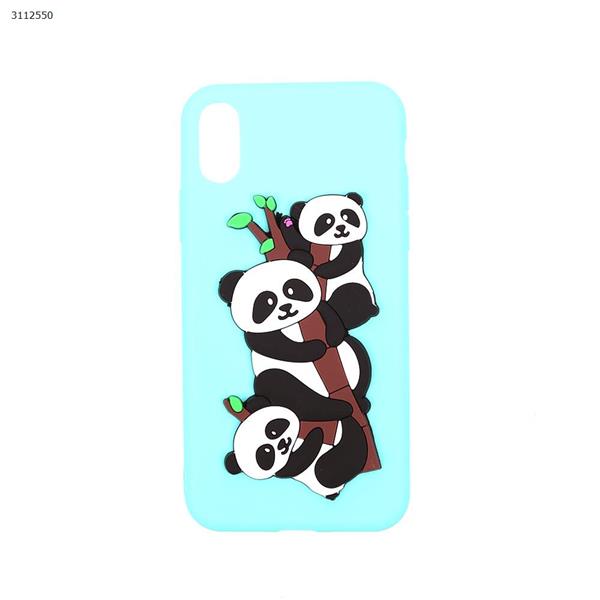 Silicone Case Cover For Apple iPhone X Multicolour，green Case IPHONE X PANDA PHONE CASE