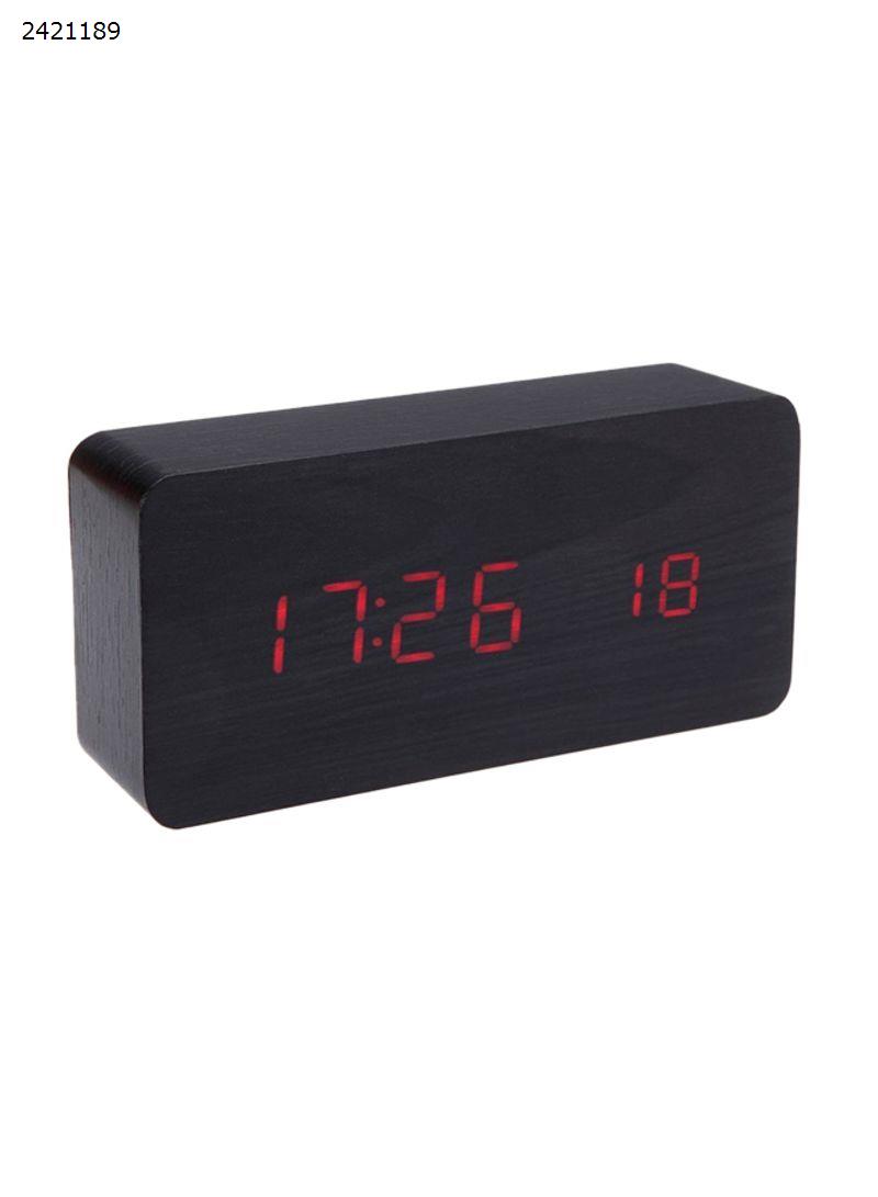 Creative LED Environmental Protection Wood Clock Wood Home Electronic Alarm Clock Silent Digital Clock 3D clock sticker ALARM CLOCK