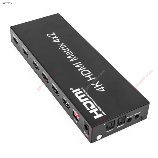 HDMI matrix four in and two out, HD video splitter 4X2 supports 4k 3D EU Audio & Video Converter 4KDK402