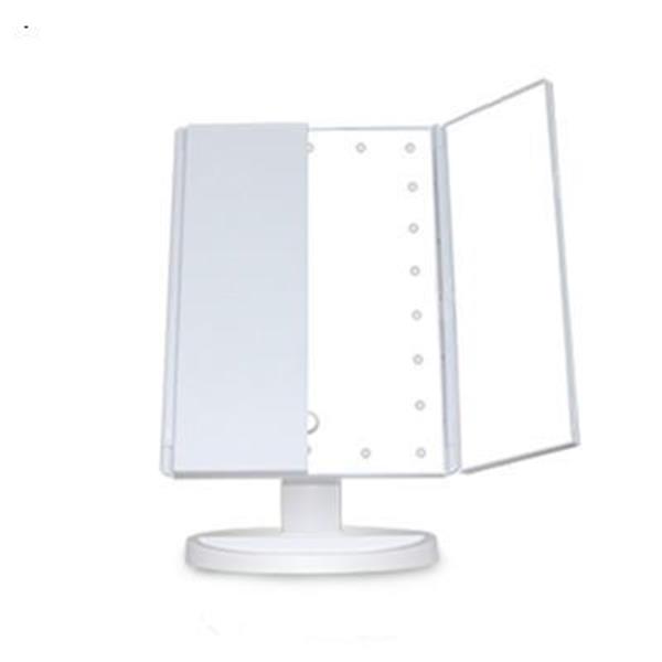 LED Cosmetic Mirror Fine Products Three-sided Folding Touch Sensor Magnifier Three-folding Dressing Lighting Mirror White Home Decoration SK1706