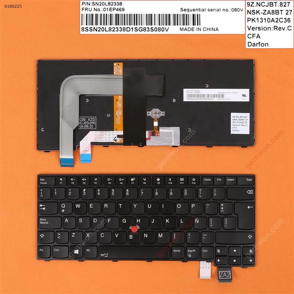 ThinkPad T460P BLACK FRAME BLACK (Backlit,For Win8)  LA N/A Laptop Keyboard (OEM-B)