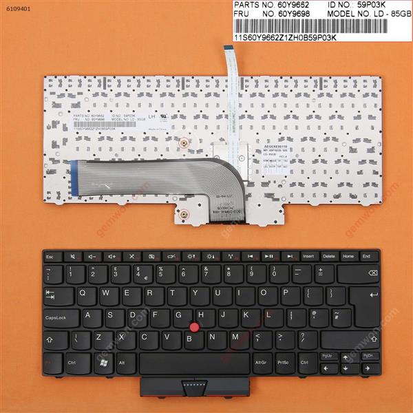 ThinkPad Edge 14 E40 E50 BLACK FRAME BLACK(With Point stick) UK N/A Laptop Keyboard (OEM-B)
