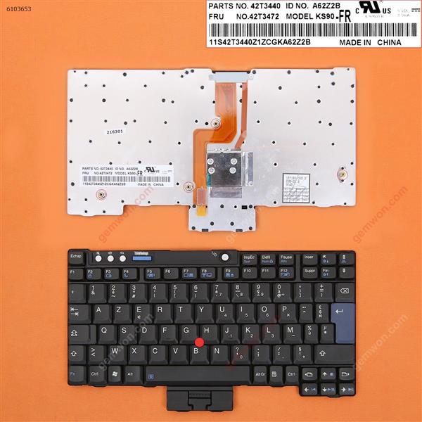 ThinkPad X60 BLACK NEW FR N/A Laptop Keyboard (OEM-B)