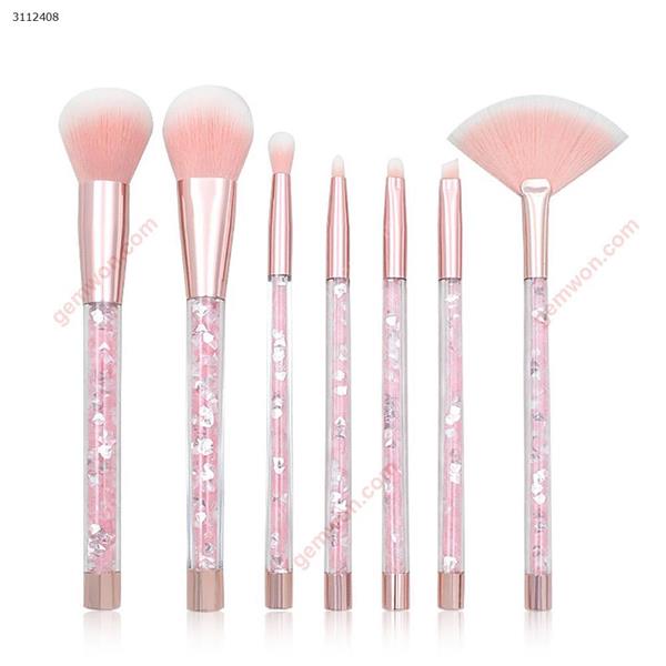 7 transparent handle makeup brushes, make-up tools, pink diamonds + pink Makeup Brushes & Tools  7 transparent handle makeup brushes