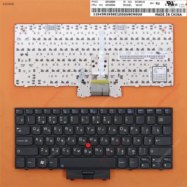 ThinkPad X100E X120E BLACK FRAME BLACK(With Point stick) RU N/A Laptop Keyboard (OEM-B)