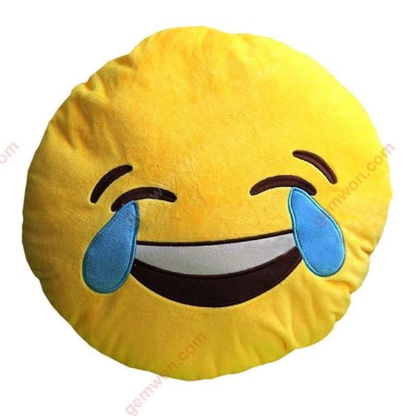 Emoji Smiley Emoticon Crying Round Cushion Pillow Yellow Home Decoration XIAO HUANG'S FACE BURST INTO TEARS AND LAUGHTER.