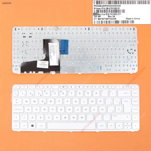 HP Pavilion 14-N WHITE FRAME WHITE SP N/A Laptop Keyboard (OEM-B)