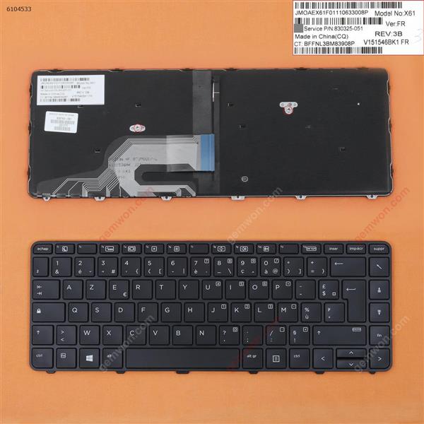 HP 430 g3 g4 440 g3 g4 446 g3  BLACK Frame BLACK(Backlit,Win8) FR N/A Laptop Keyboard (OEM-B)