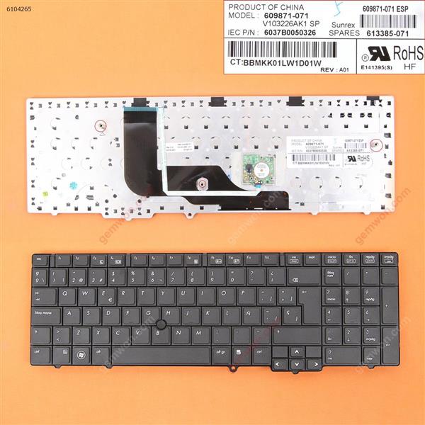 HP Probook 6540B 6545B 6550B BLACK(With Point stick) SP N/A Laptop Keyboard (OEM-B)