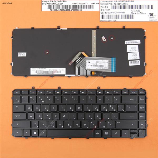 HP ENVY4-1000 BLACK FRAME BLACK( Backlit ,For Win8) RU N/A Laptop Keyboard (OEM-B)