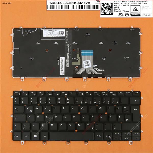 Dell XPS 13 9365  BLACK (Backlit, Win8) GR N/A Laptop Keyboard (OEM-B)