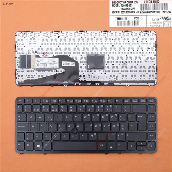 HP EliteBook 840 G1 850 G1 BLACK FRAME BLACK (with point,Win8) PO N/A Laptop Keyboard (OEM-B)