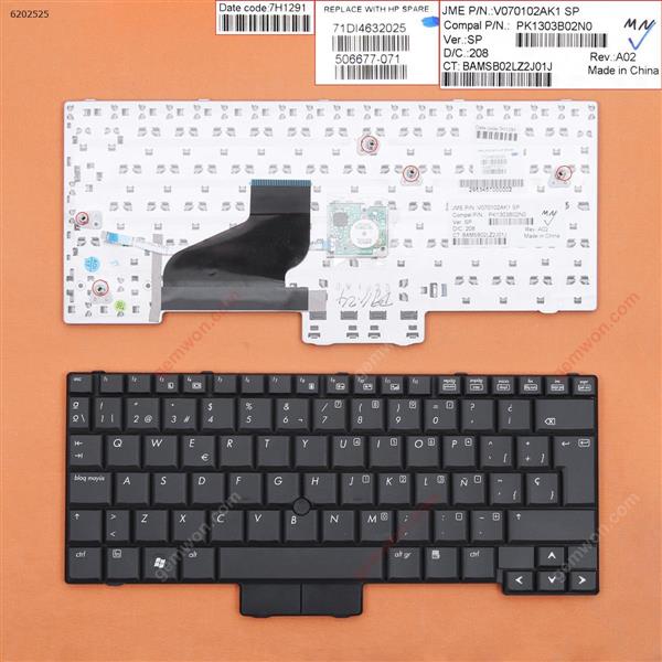 HP 2510P BLACK(With Point stick) SP N/A Laptop Keyboard (OEM-B)
