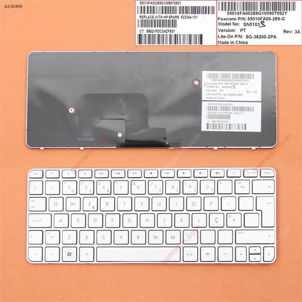 HP MINI 210-2000 SILVER FRAME SILVER PO N/A Laptop Keyboard (OEM-B)