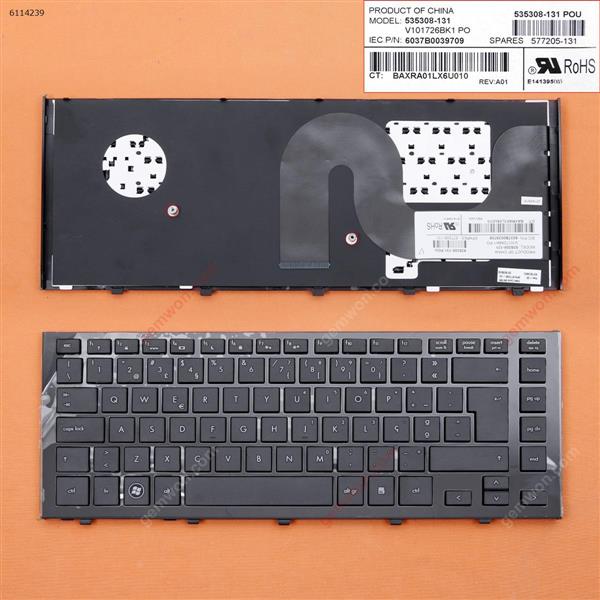 HP 4720 4720S BLACK FRAME BLACK PO N/A Laptop Keyboard (OEM-B)