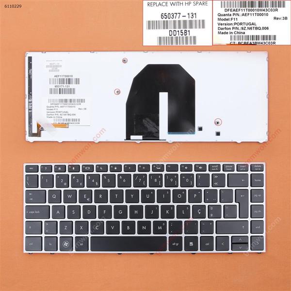 HP Probook 5330 5330M SILVER FRAME BLACK Backlit PO N/A Laptop Keyboard (OEM-B)