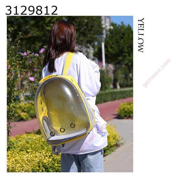 Cat panoramic transparent capsule, portable pet breathable backpack（Bright yellow） Outdoor backpack SHONA TKB-01