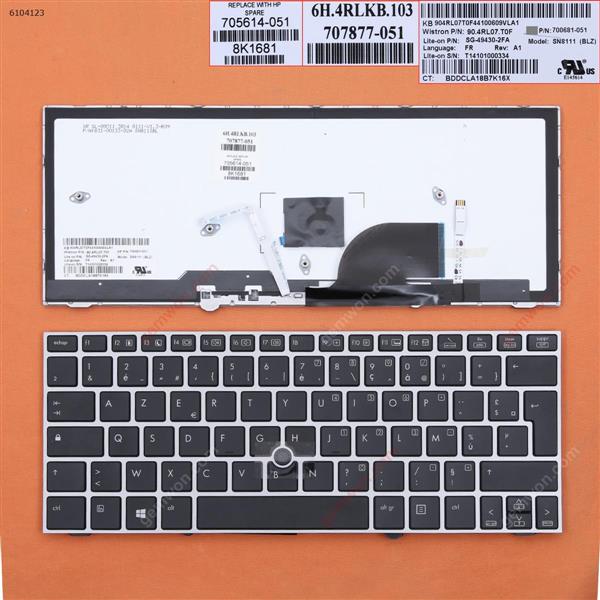 HP 2170P SILVER FRAME BLACK With Backlit Board FR N/A Laptop Keyboard (OEM-A)