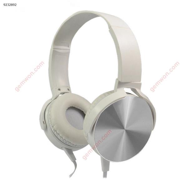 XB450 Headphones with Wheat Bass Headphones (White) Headset XB450