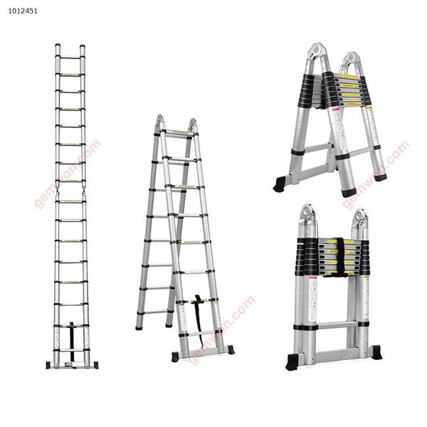 16.5 FT Aluminum Telescopic Extension Ladder Multi-Use Telescoping Ladder 330 Pound Capacity Iron art N/A
