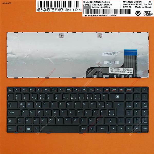 LENOVO Ideapad 100-15IBY BLACK FRAME BLACK WIN8 TR 5N20H52659 Laptop Keyboard (OEM-B)