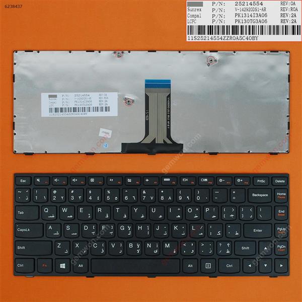 LENOVO G40-70 Flex 2 14 BLACK FRAME BLACK(For Win8) AR 25214554PK130TG3A06 Laptop Keyboard (OEM-B)
